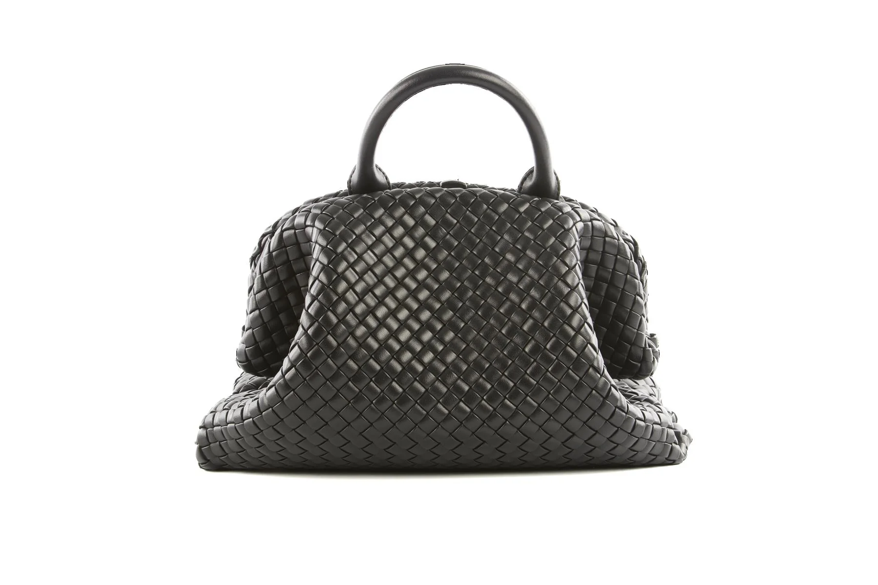 BOTTEGA VENETA BLACK HANDLE MEDIUM INTRECCIATO LEATHER TOTE BAG - Image 7