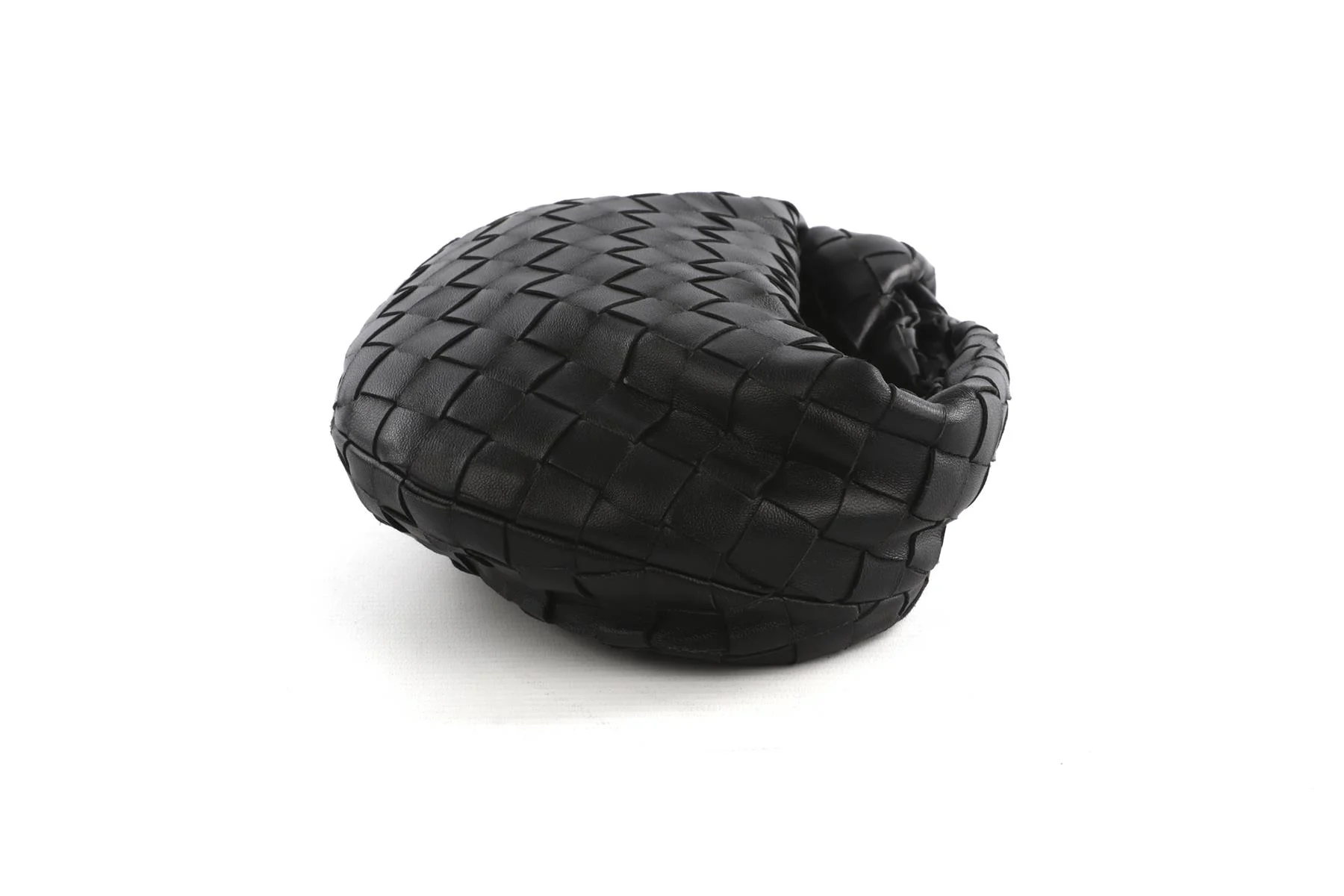 BOTTEGA VENETA BLACK JODIE MINI INTRECCIATO LEATHER TOTE BAG - Image 5