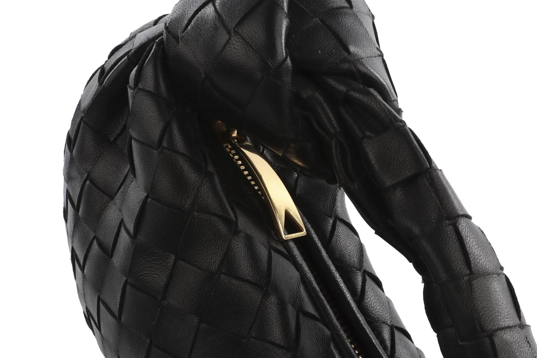 BOTTEGA VENETA BLACK JODIE MINI INTRECCIATO LEATHER TOTE BAG - Image 8