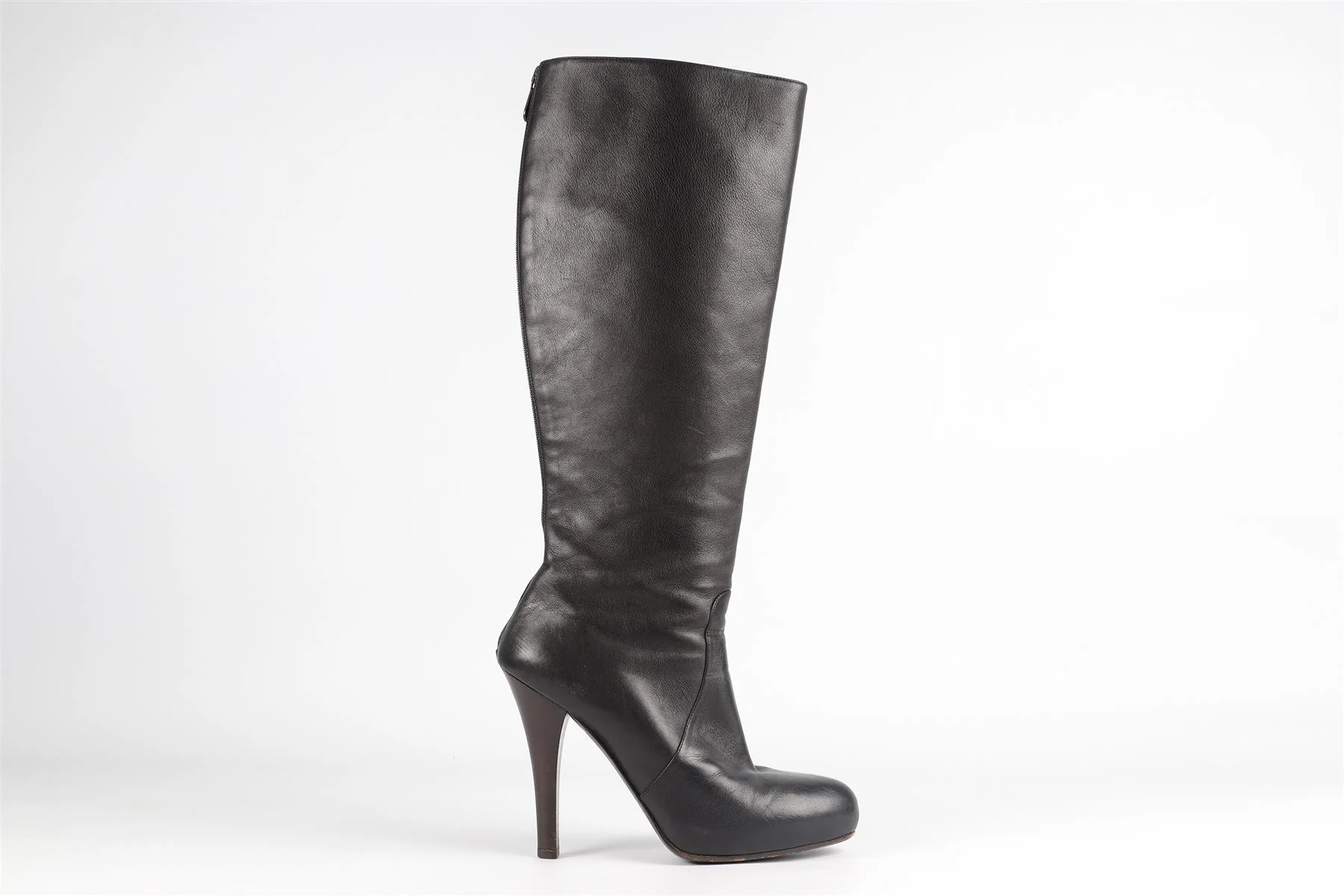 BOTTEGA VENETA BLACK LEATHER KNEE HIGH BOOTS EU 39.5 UK 6.5 US 9.5 - Image 2