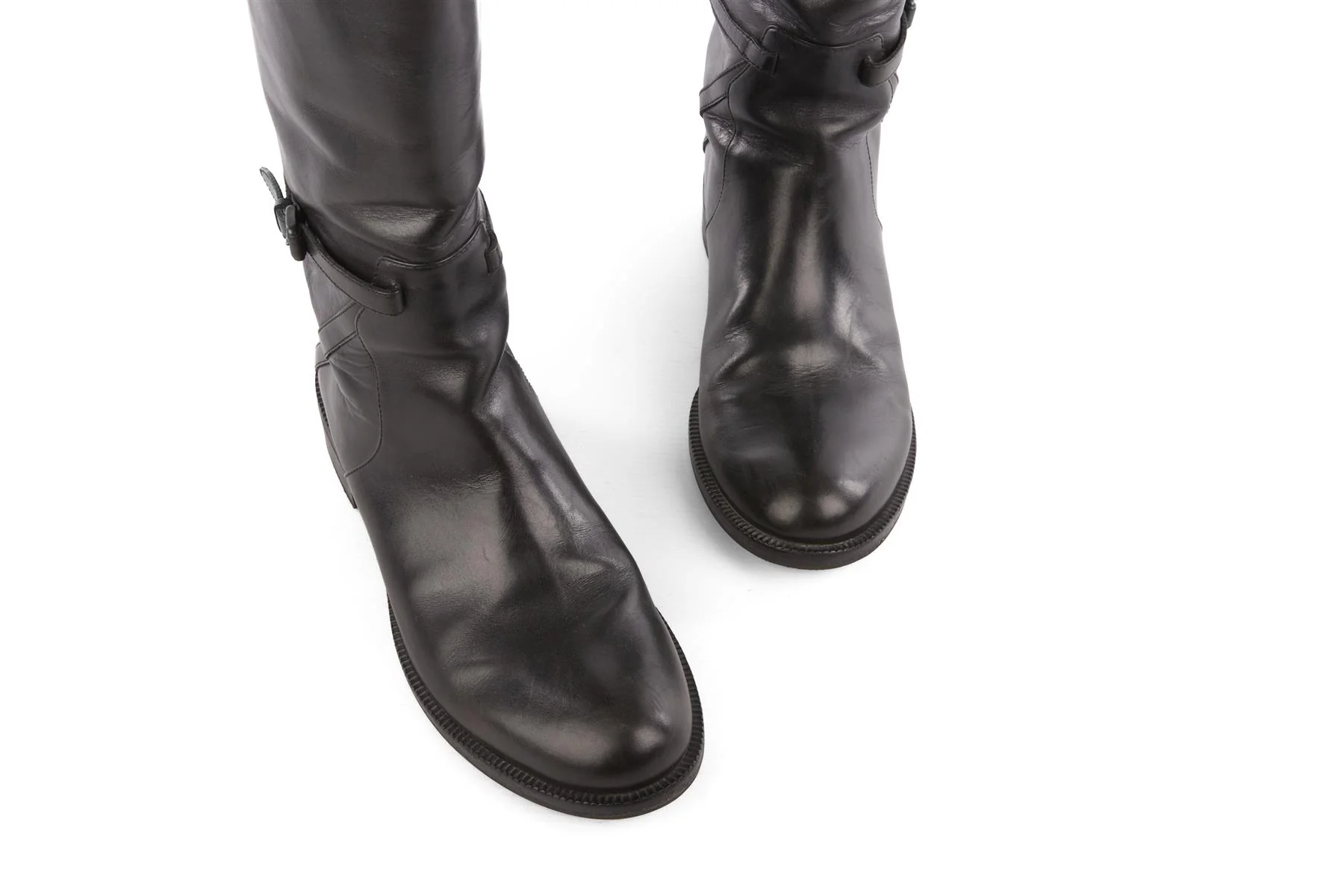 BOTTEGA VENETA BLACK LEATHER KNEE HIGH BOOTS EU 39.5 UK 6.5 US 9.5 - Image 4