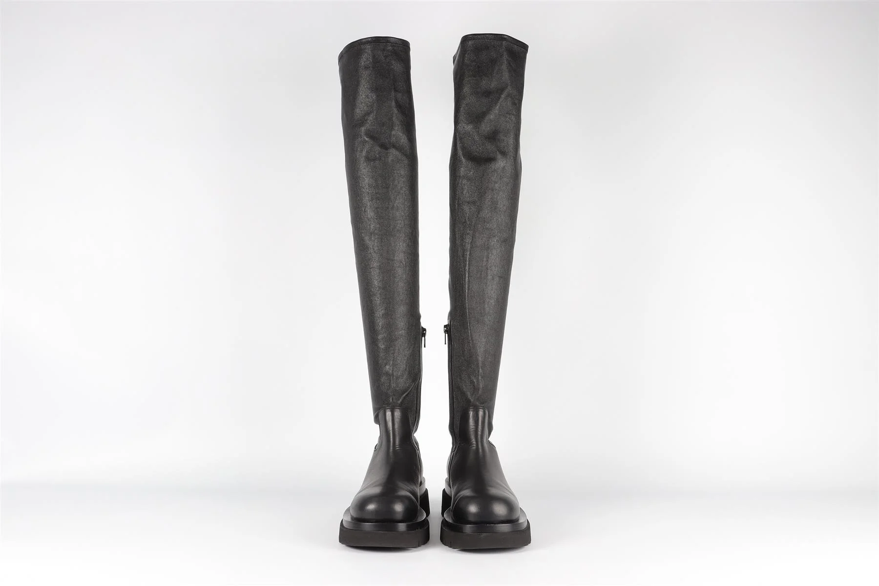 BOTTEGA VENETA BLACK LEATHER OVER THE KNEE BOOTS EU 39 UK 6 US 9 - Image 3