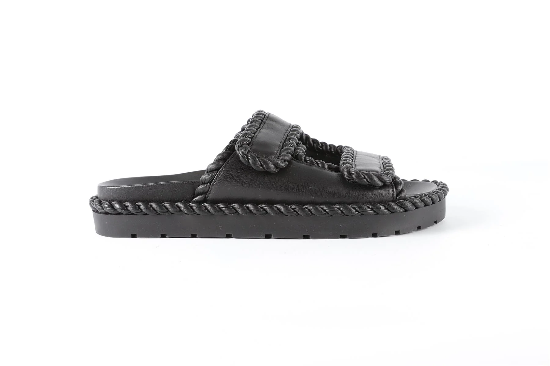 BOTTEGA VENETA BLACK LEATHER SANDALS EU 38 UK 5 US 8 - Image 2