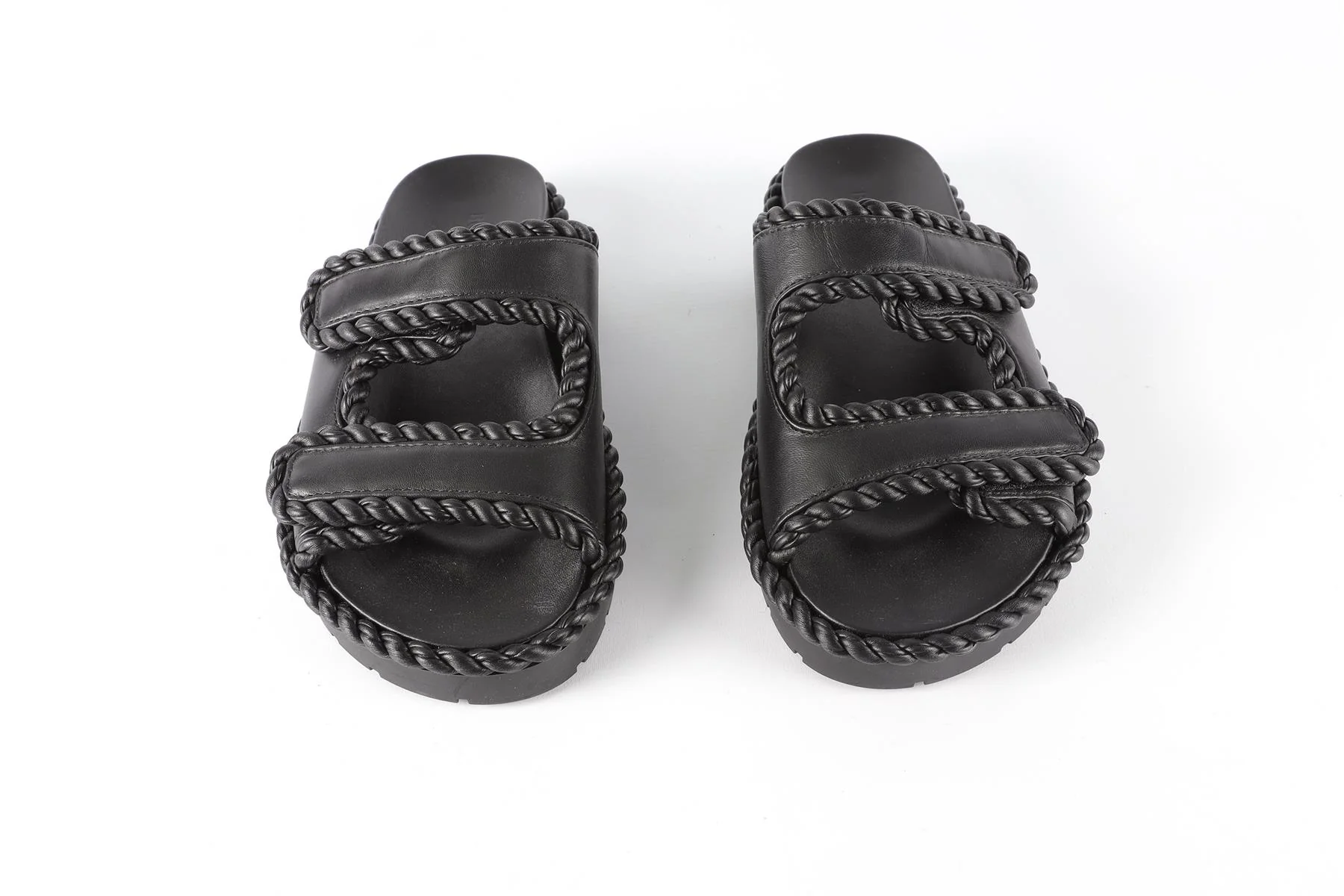 BOTTEGA VENETA BLACK LEATHER SANDALS EU 38 UK 5 US 8 - Image 3