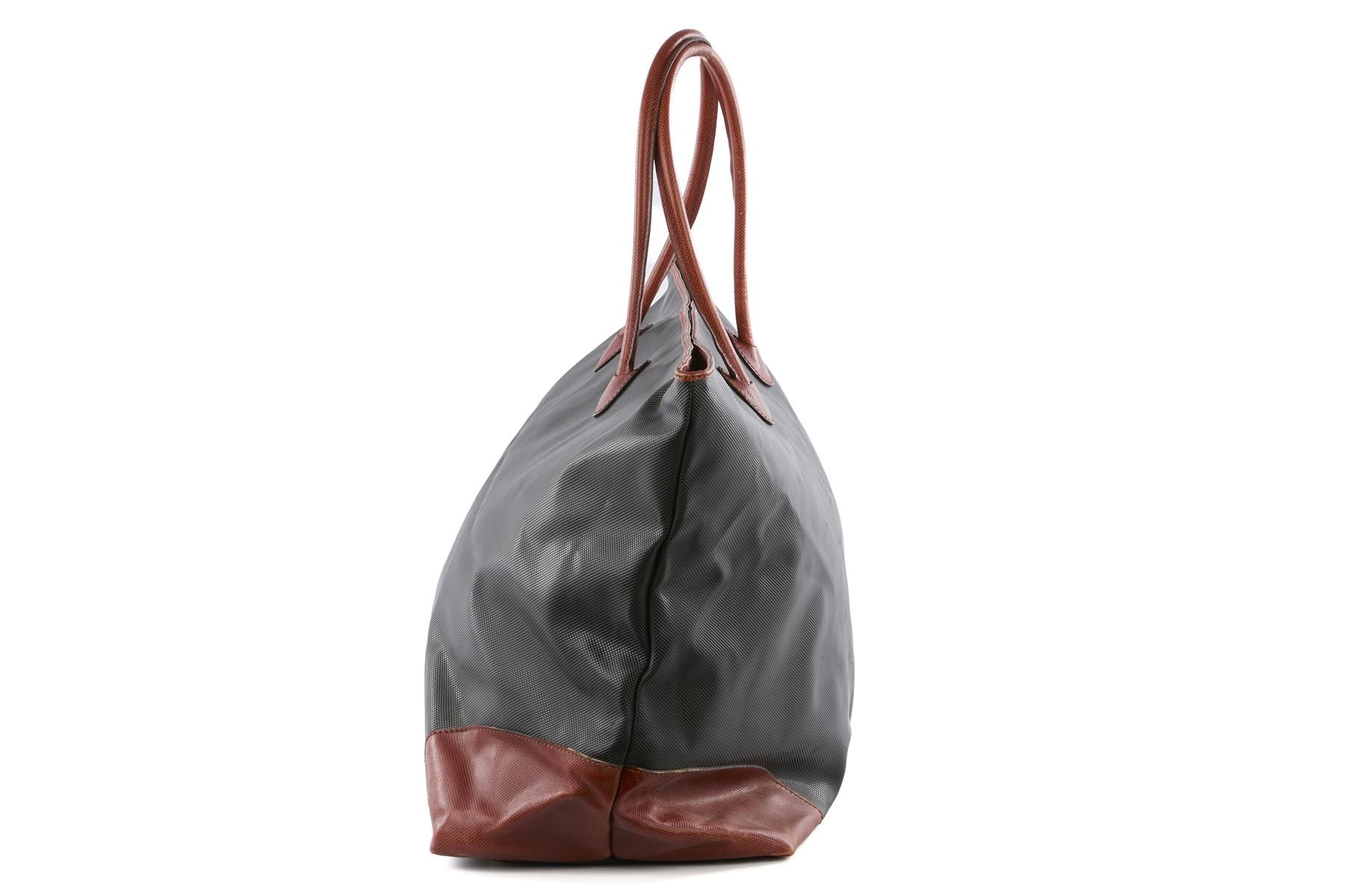 BOTTEGA VENETA BLACK VINTAGE MARCO POLO LEATHER TOTE BAG - Image 4