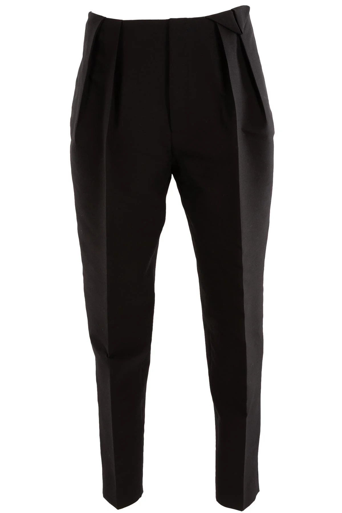 BOTTEGA VENETA BLACK WOOL TAPERED PANTS IT 42 UK 10