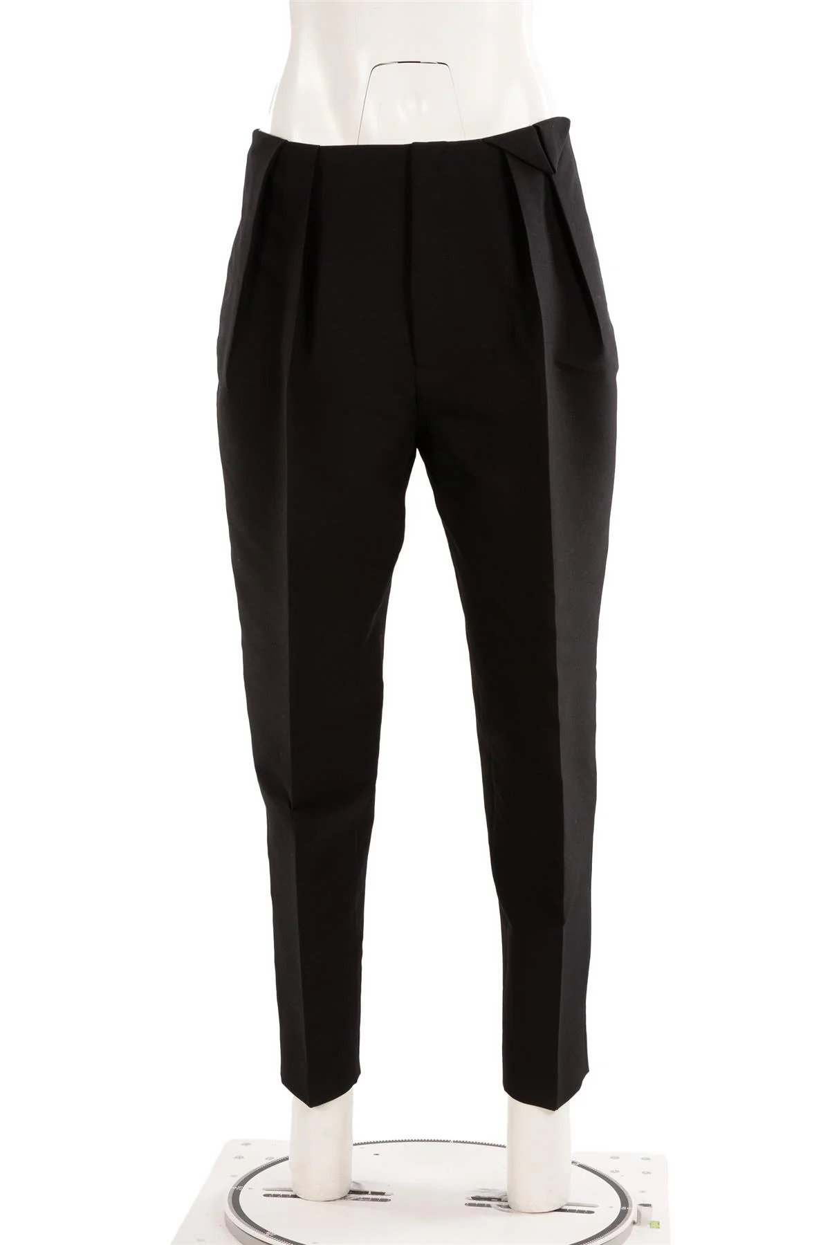 BOTTEGA VENETA BLACK WOOL TAPERED PANTS IT 42 UK 10 - Image 2