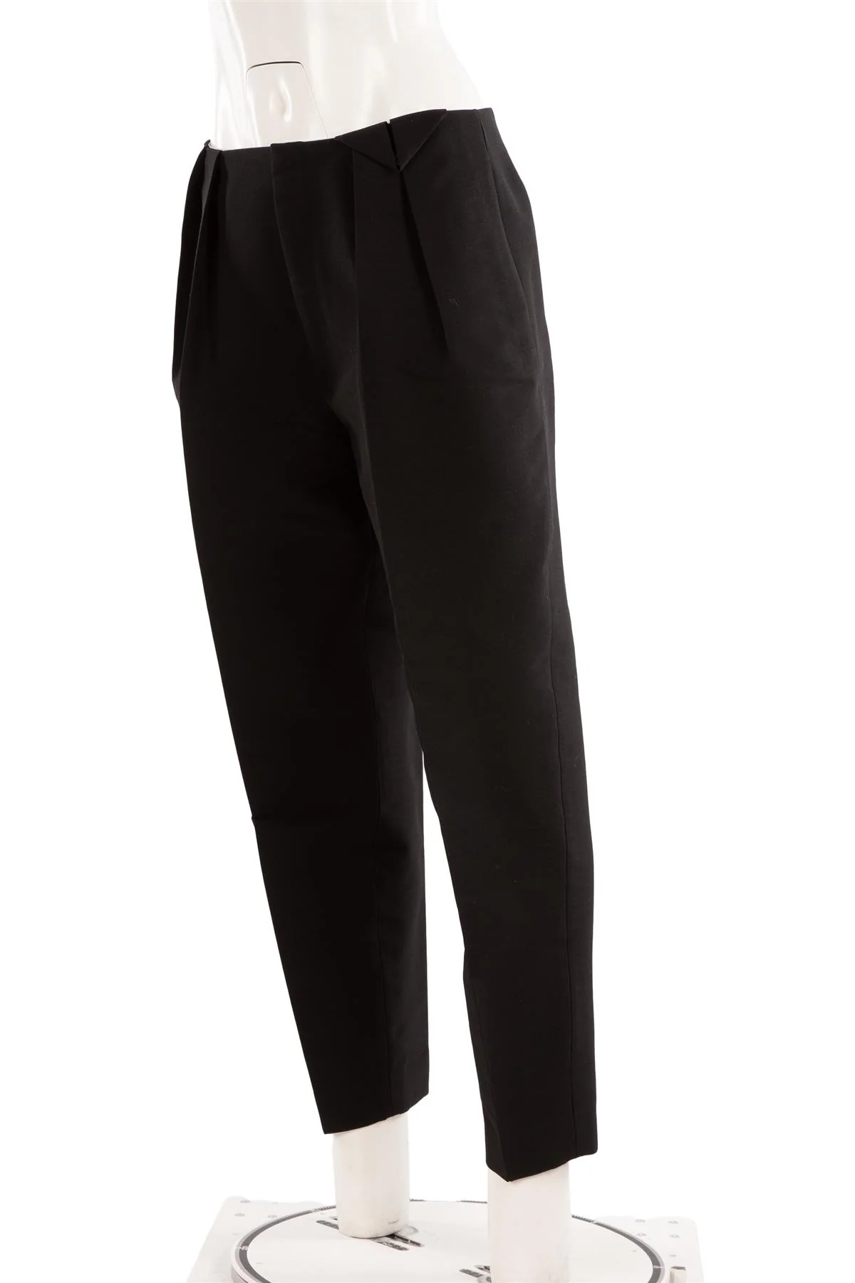 BOTTEGA VENETA BLACK WOOL TAPERED PANTS IT 42 UK 10 - Image 3