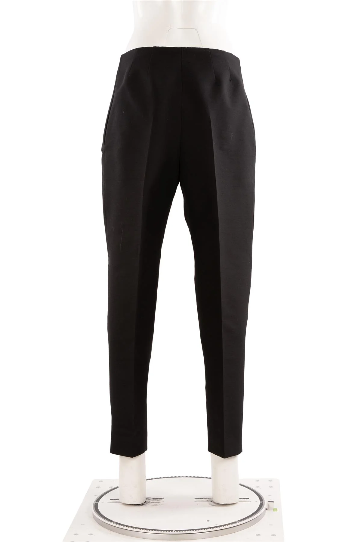 BOTTEGA VENETA BLACK WOOL TAPERED PANTS IT 42 UK 10 - Image 4