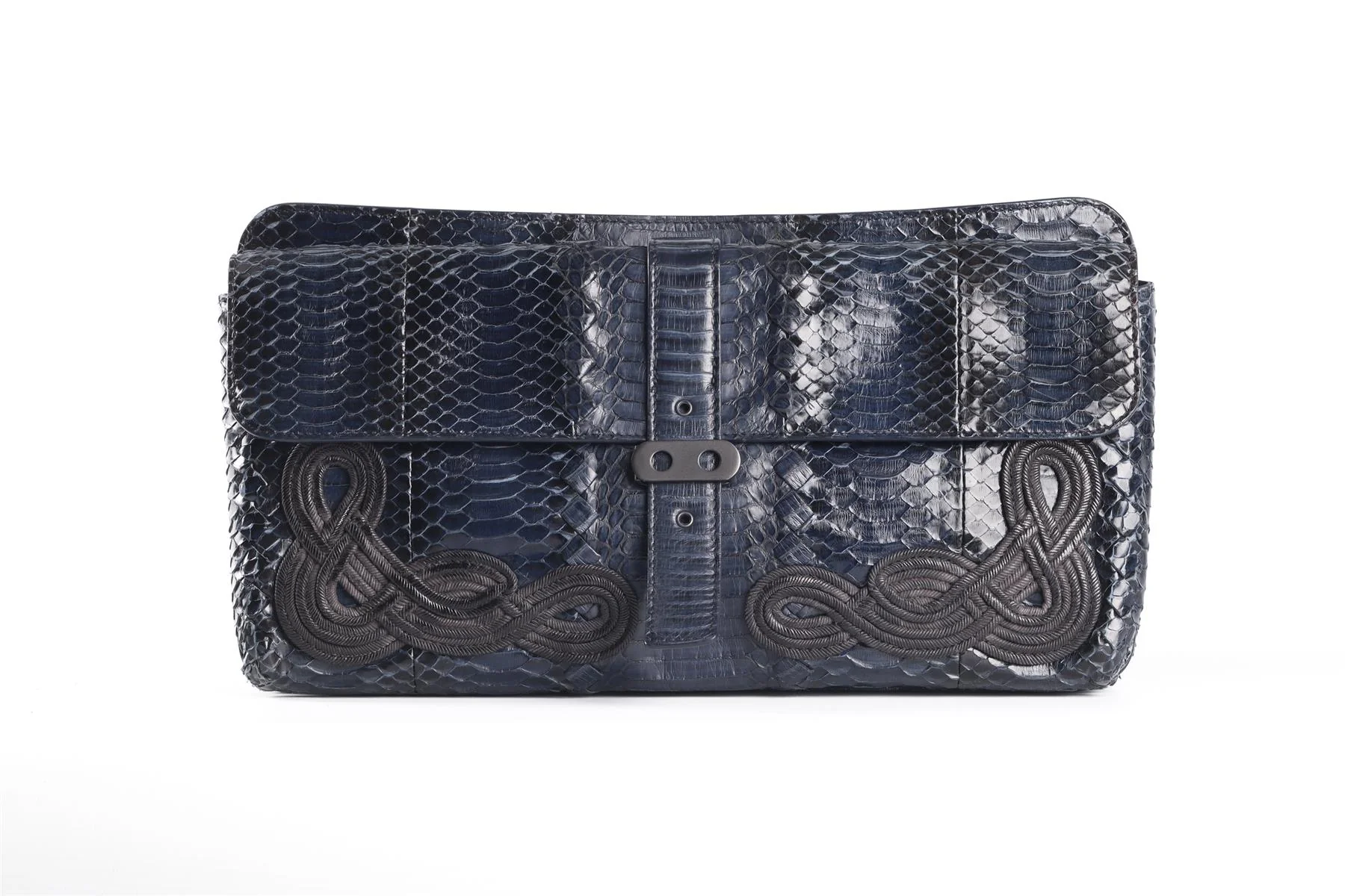 BOTTEGA VENETA BLUE 2012 PYTHON CLUTCH - Image 2
