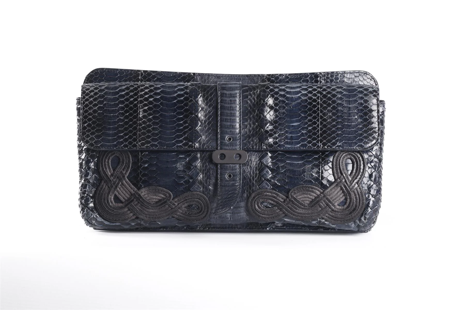 BOTTEGA VENETA BLUE 2012 PYTHON CLUTCH - Image 6