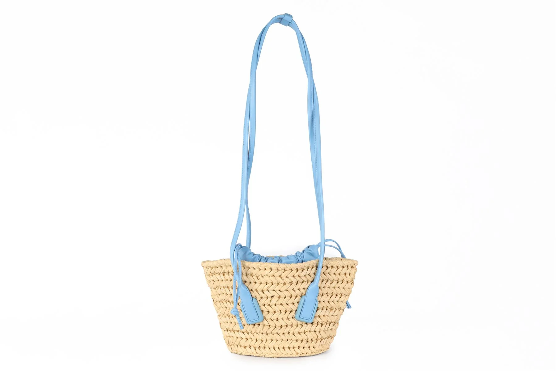 BOTTEGA VENETA BLUE ARCO SMALL RAFFIA TOTE BAG - Image 3