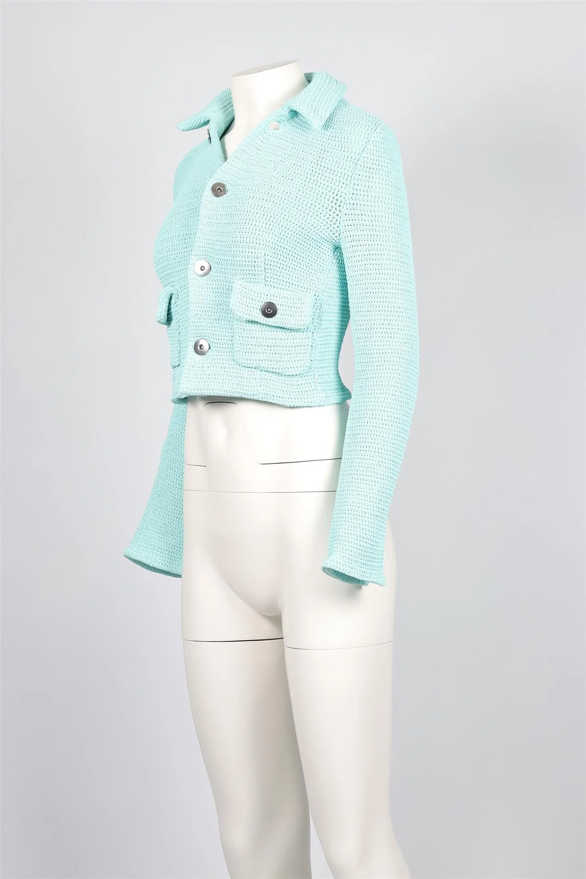 BOTTEGA VENETA BLUE COTTON BLEND JACKET IT 40 UK 8 - Image 3
