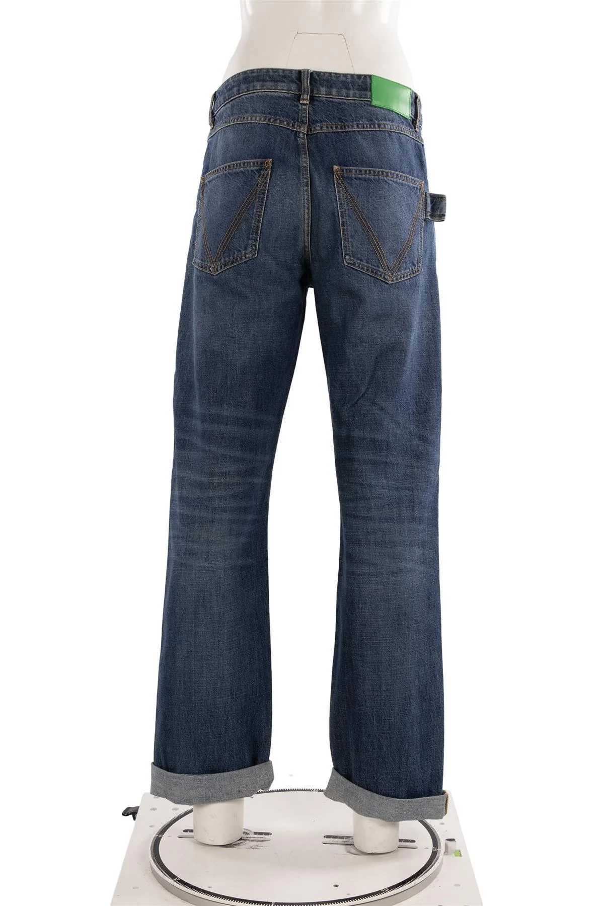BOTTEGA VENETA BLUE HIGH RISE STRAIGHT LEG JEANS IT 40 UK 8 - Image 4