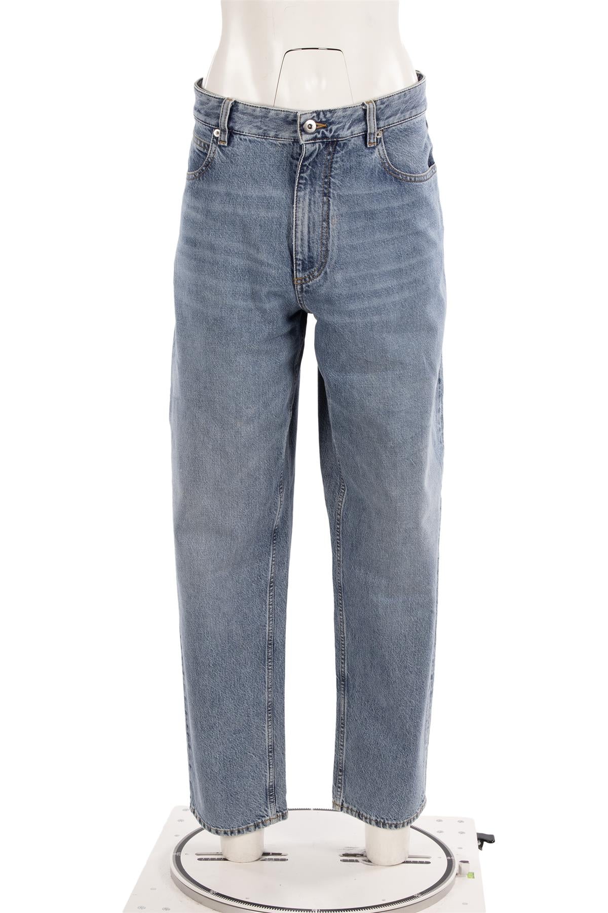 BOTTEGA VENETA BLUE HIGH RISE TAPERED JEANS IT 42 UK 10 - Image 2