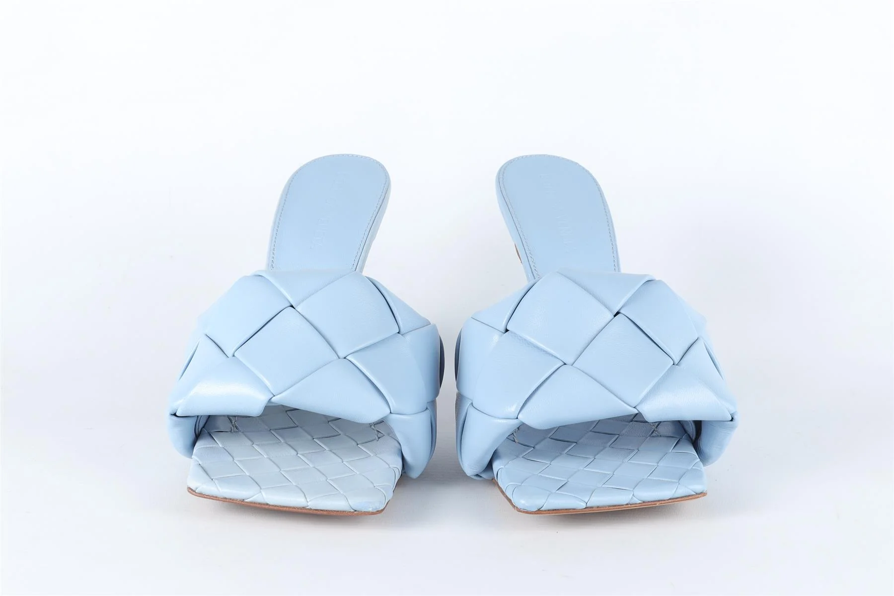 BOTTEGA VENETA BLUE INTRECCIATO LEATHER MULES EU 38 UK 5 US 8 - Image 3