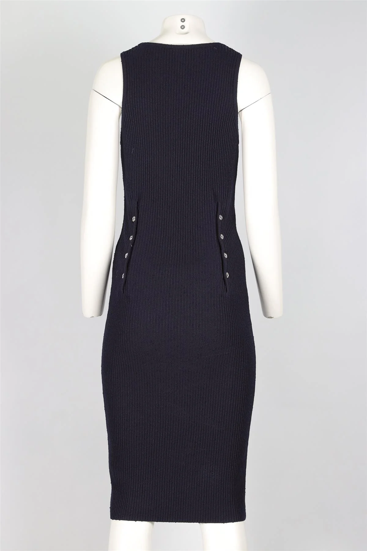 BOTTEGA VENETA BLUE KNIT MIDI DRESS LARGE - Image 4