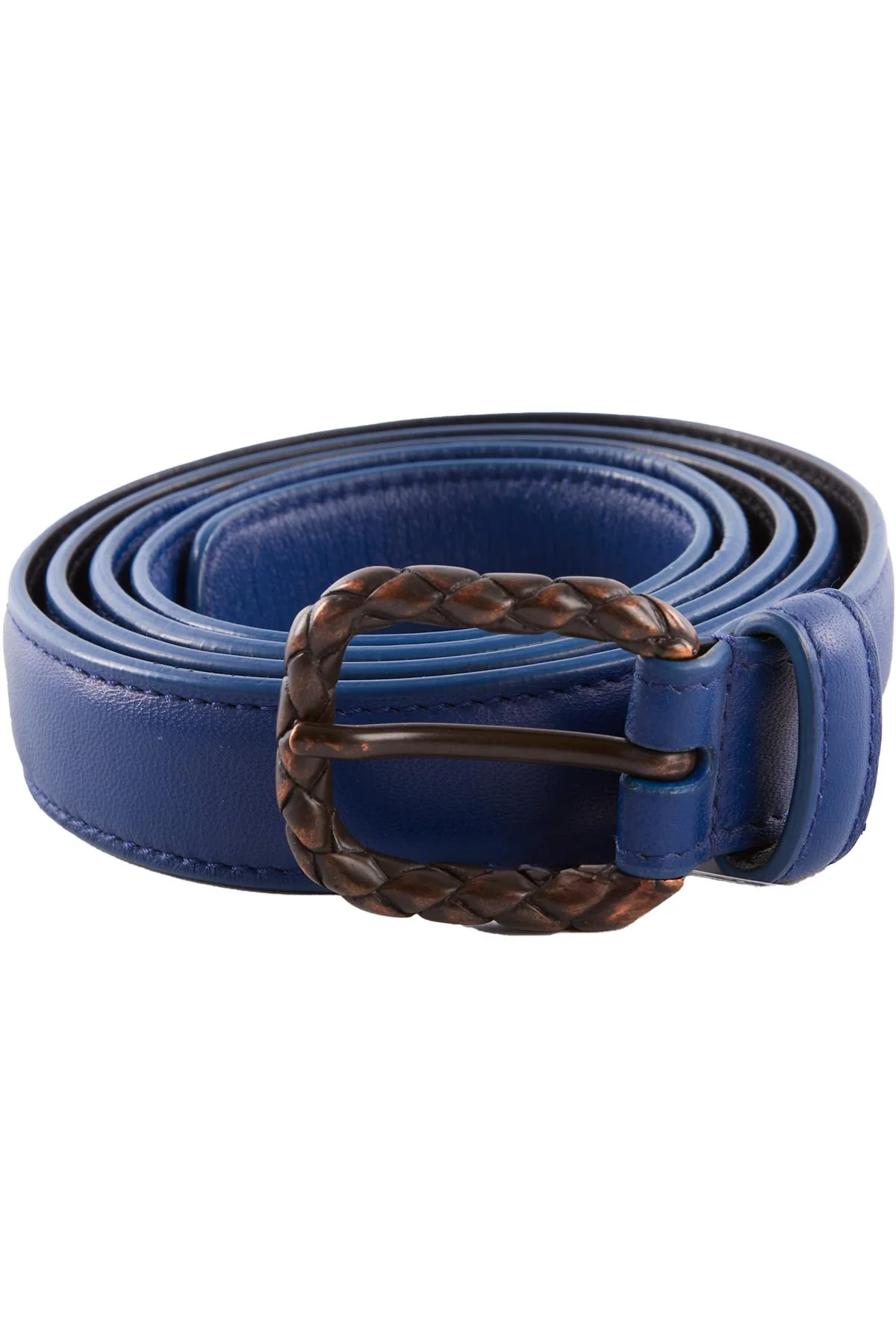 BOTTEGA VENETA BLUE LEATHER BELT 90CM