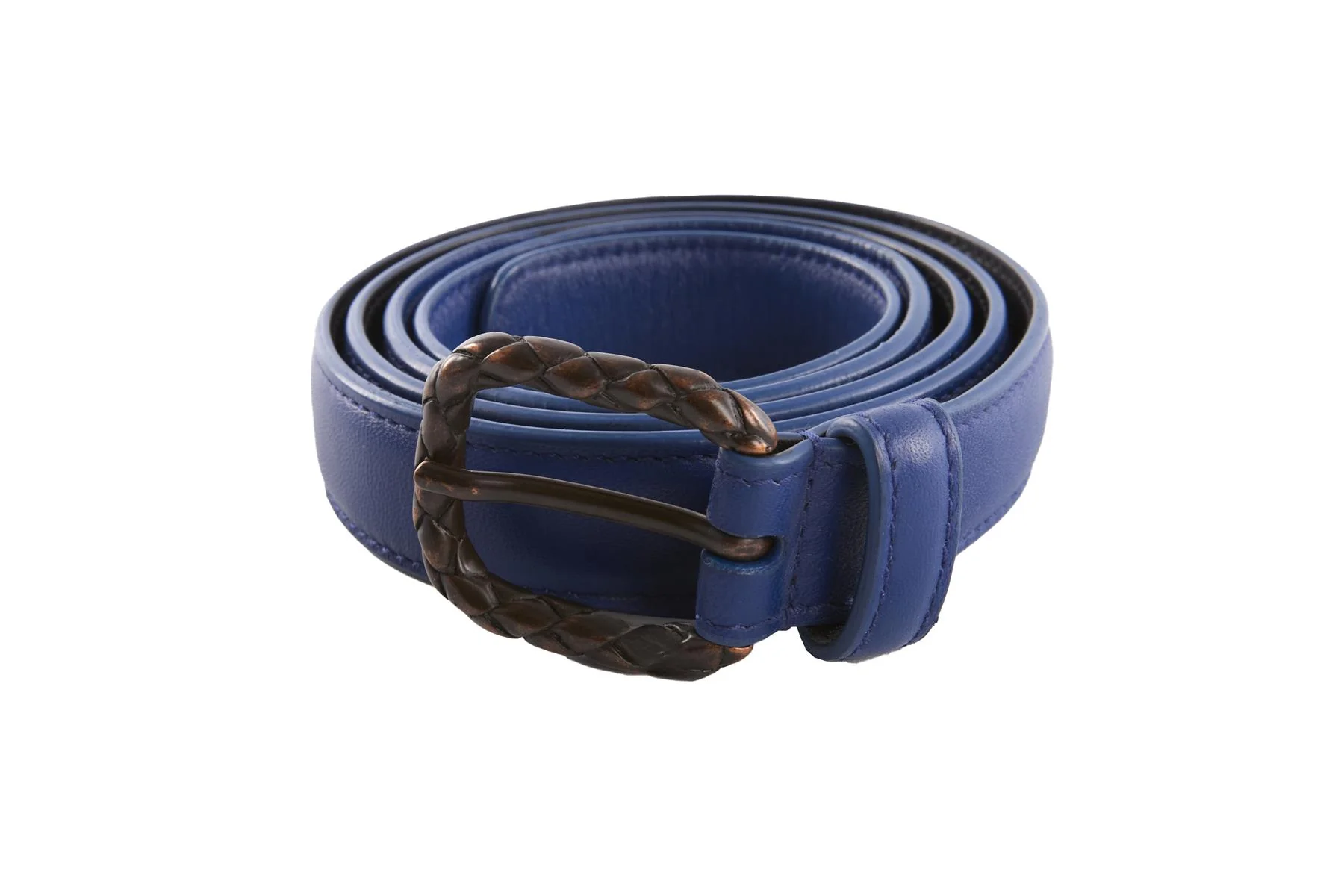 BOTTEGA VENETA BLUE LEATHER BELT 90CM - Image 3