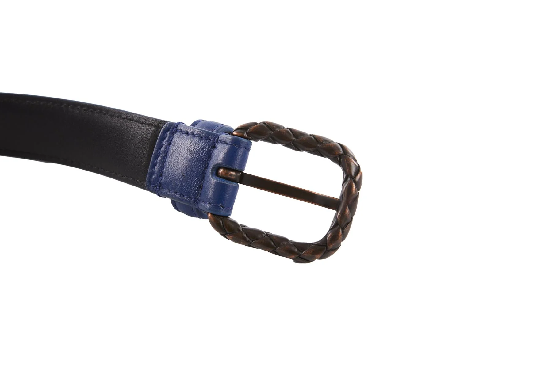 BOTTEGA VENETA BLUE LEATHER BELT 90CM - Image 4