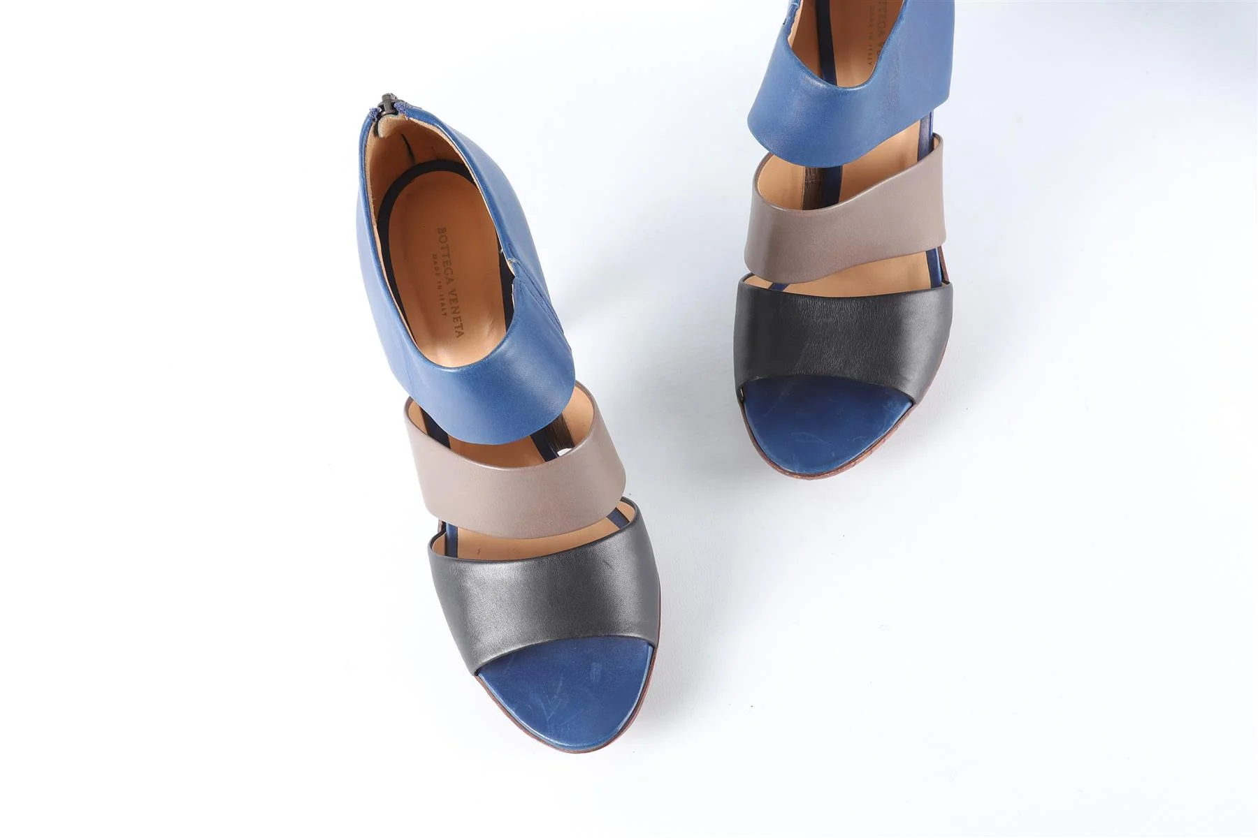 BOTTEGA VENETA BLUE LEATHER SANDALS EU 39 UK 6 US 9 - Image 4