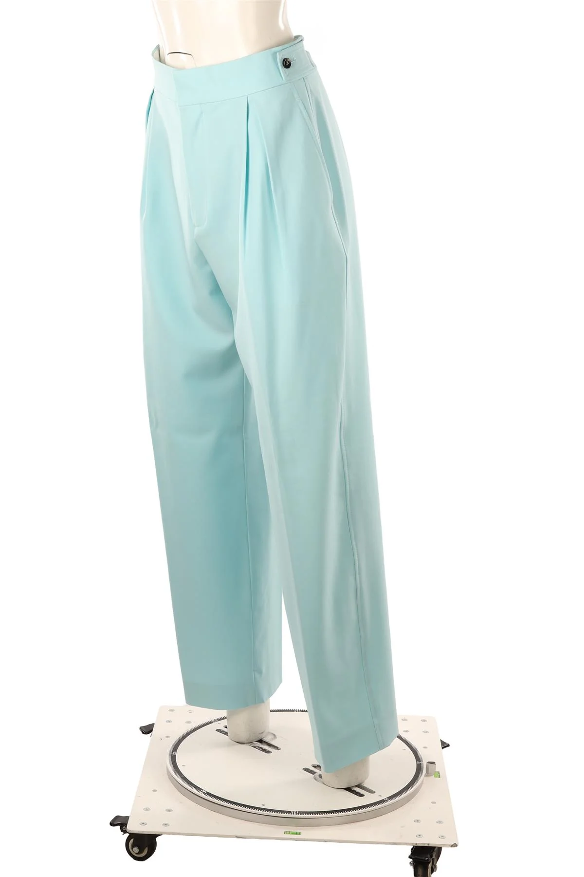 BOTTEGA VENETA BLUE WOOL STRAIGHT LEG PANTS IT 40 UK 8 - Image 3