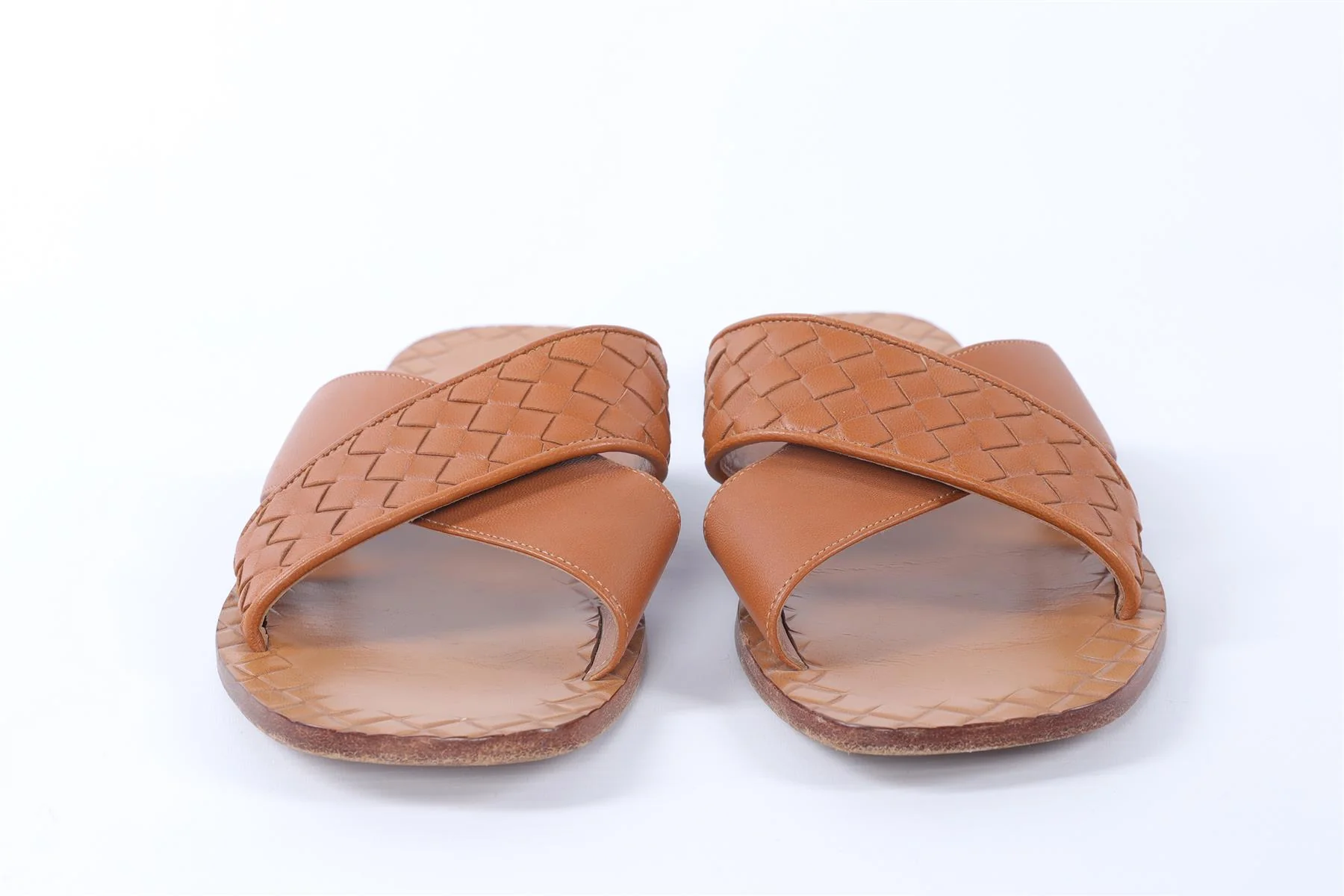 BOTTEGA VENETA BROWN LEATHER SANDALS EU 38 UK 5 US 8 - Image 3