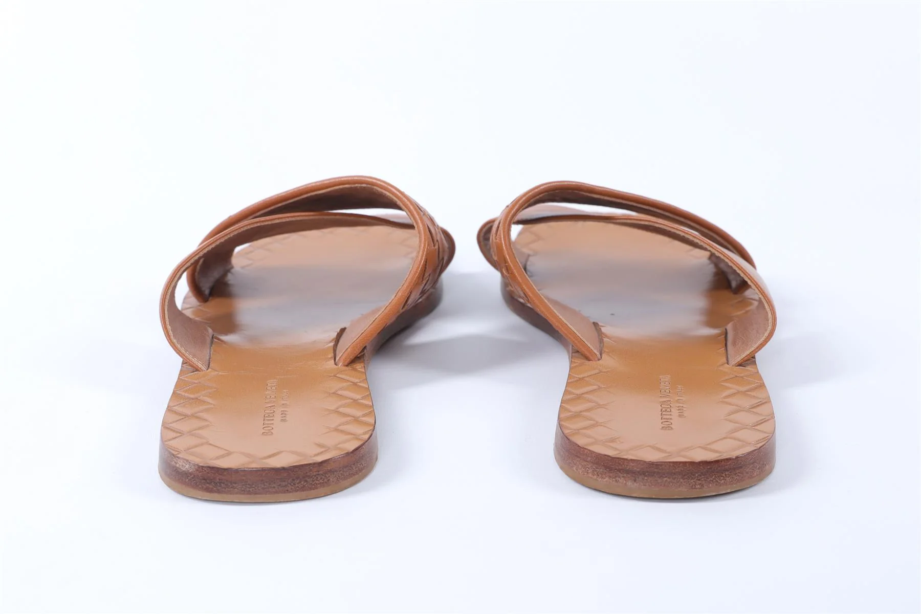 BOTTEGA VENETA BROWN LEATHER SANDALS EU 38 UK 5 US 8 - Image 5