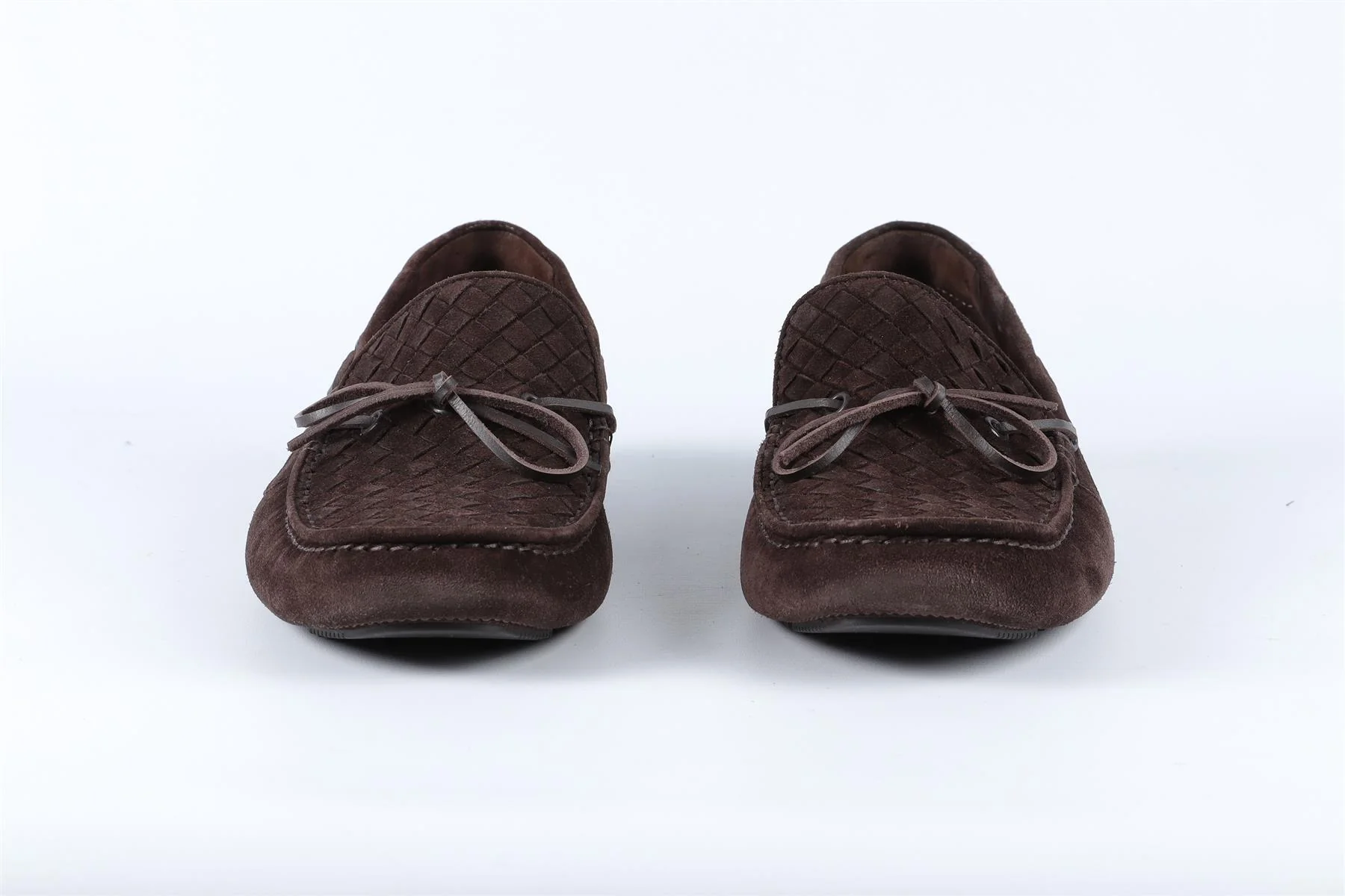 BOTTEGA VENETA BROWN MEN'S INTRECCIATO SUEDE LOAFERS EU 44 UK 9 US 10 - Image 3