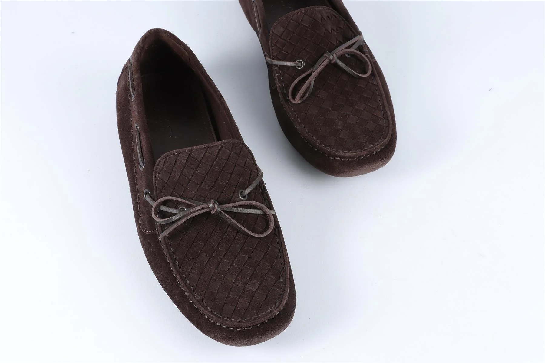 BOTTEGA VENETA BROWN MEN'S INTRECCIATO SUEDE LOAFERS EU 44 UK 9 US 10 - Image 4