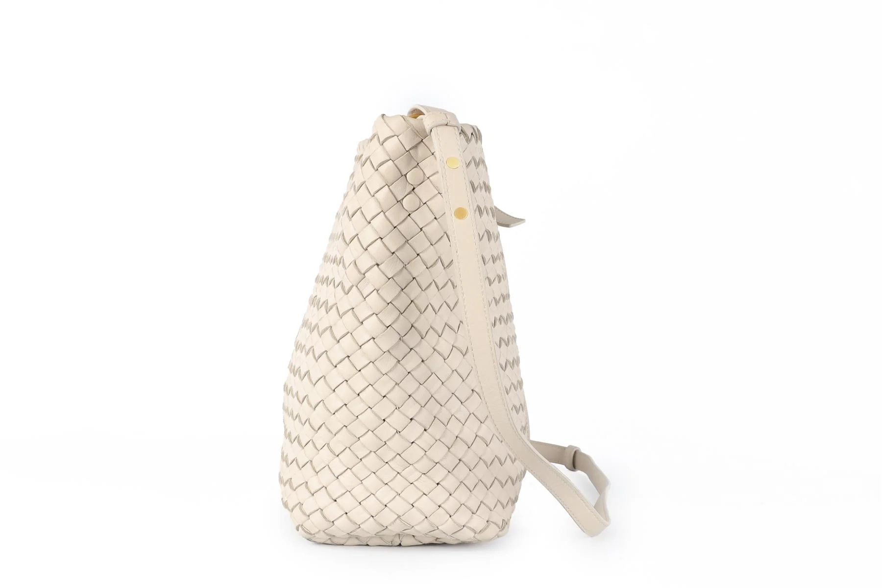 BOTTEGA VENETA ECRU INTRECCIATO LEATHER BUCKET BAG - Image 6