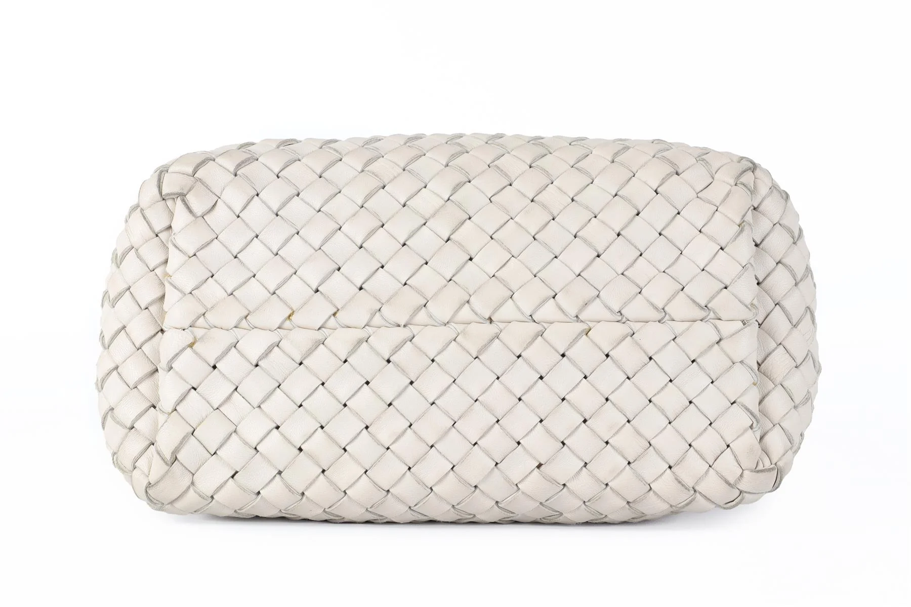 BOTTEGA VENETA ECRU INTRECCIATO LEATHER BUCKET BAG - Image 8