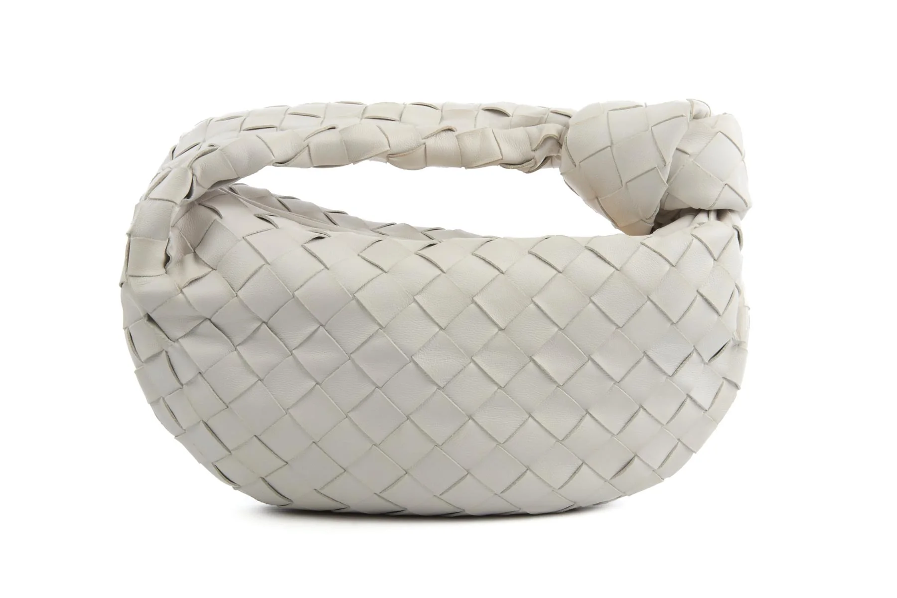 BOTTEGA VENETA ECRU JODIE MINI INTRECCIATO LEATHER TOTE BAG - Image 2