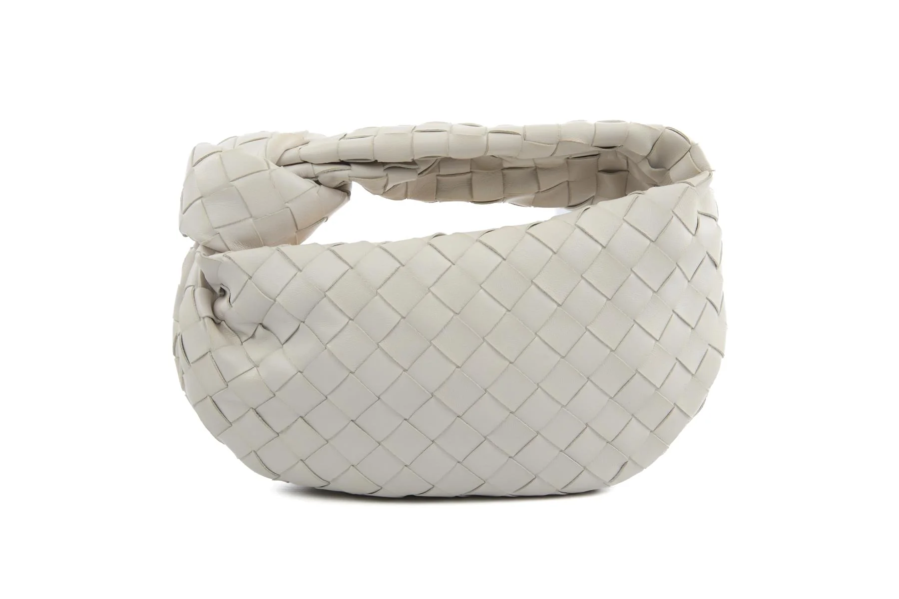 BOTTEGA VENETA ECRU JODIE MINI INTRECCIATO LEATHER TOTE BAG - Image 6