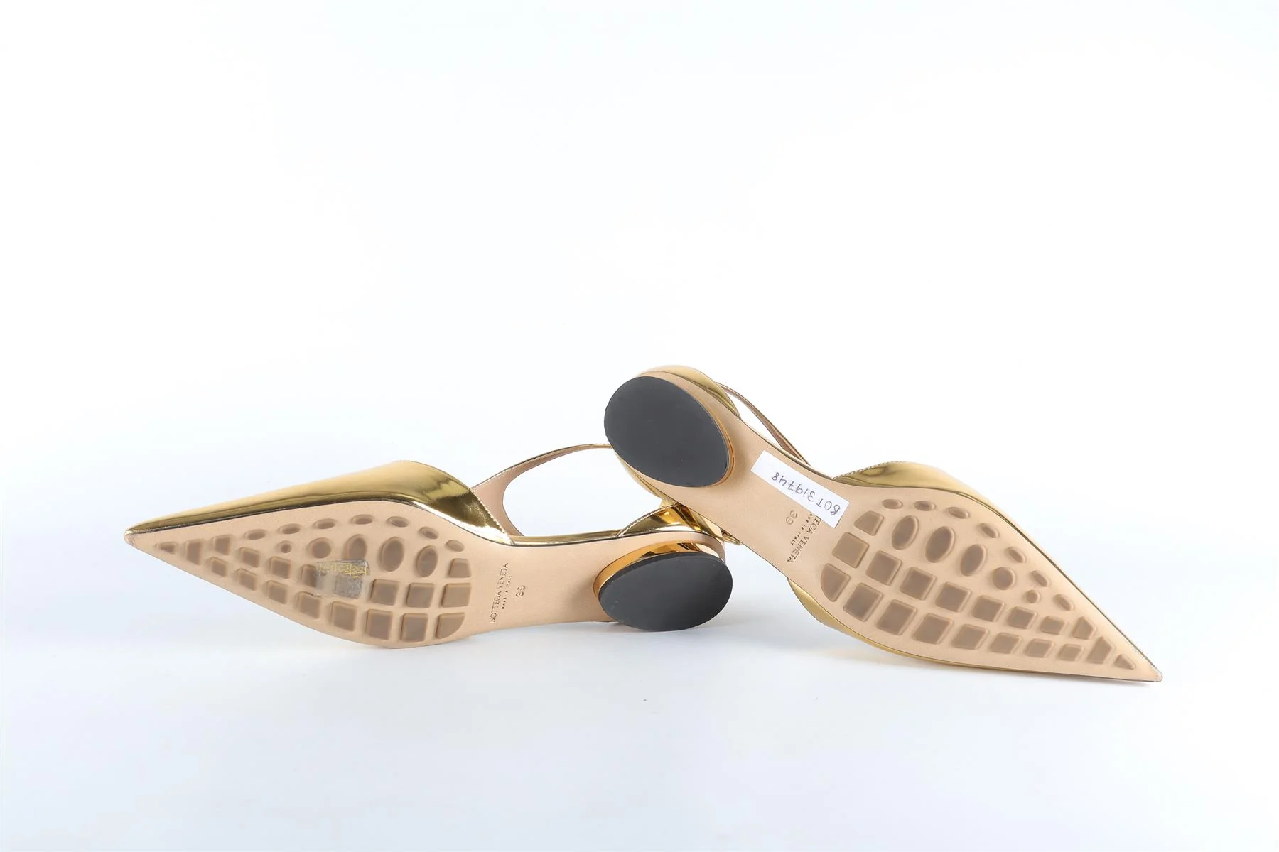 BOTTEGA VENETA GOLD LEATHER BALLET FLATS EU 39 UK 6 US 9 - Image 6