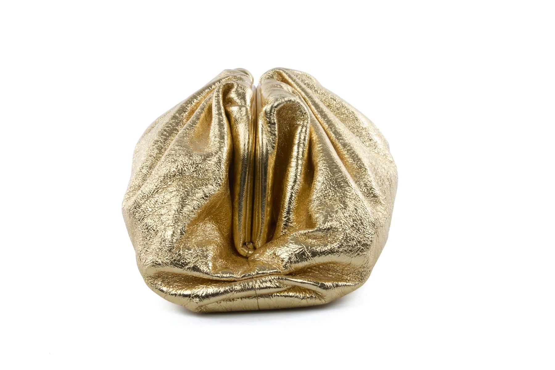 BOTTEGA VENETA GOLD POUCH LARGE LEATHER CLUTCH - Image 4