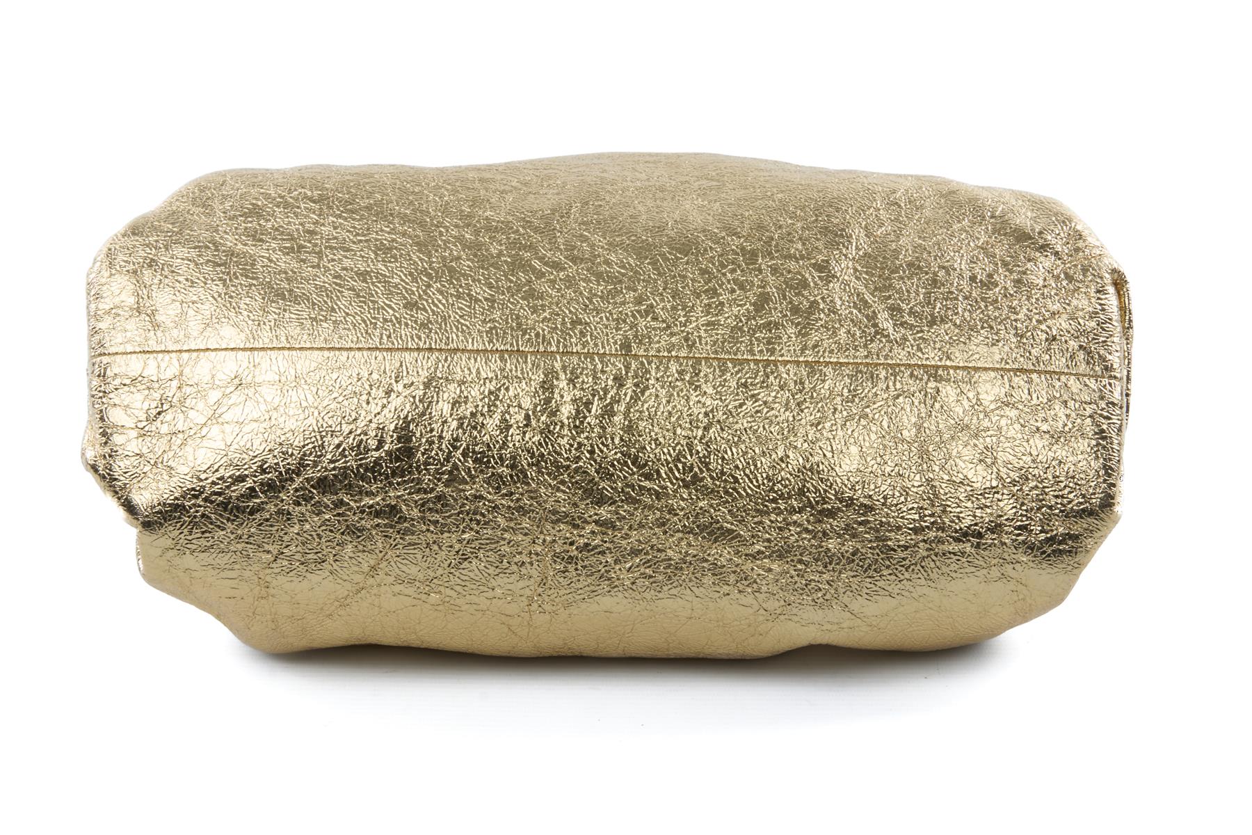BOTTEGA VENETA GOLD POUCH LARGE LEATHER CLUTCH - Image 6