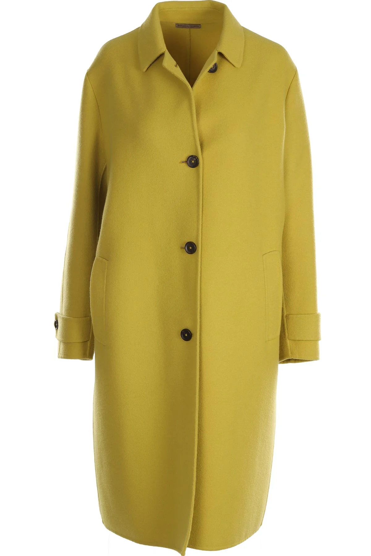 BOTTEGA VENETA GREEN CASHMERE COAT IT 46 UK 14