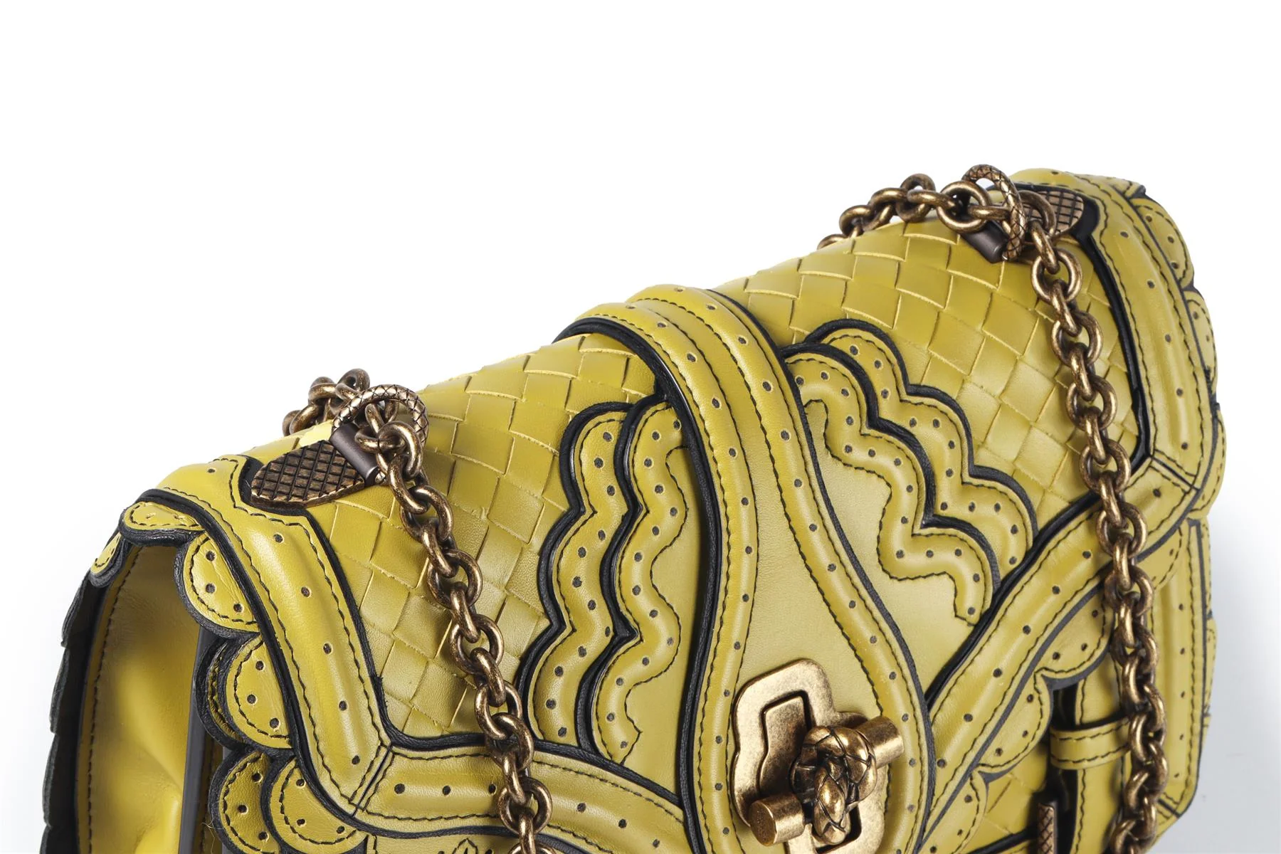 BOTTEGA VENETA GREEN CITY KNOT INTRECCIATO LEATHER SHOULDER BAG - Image 10