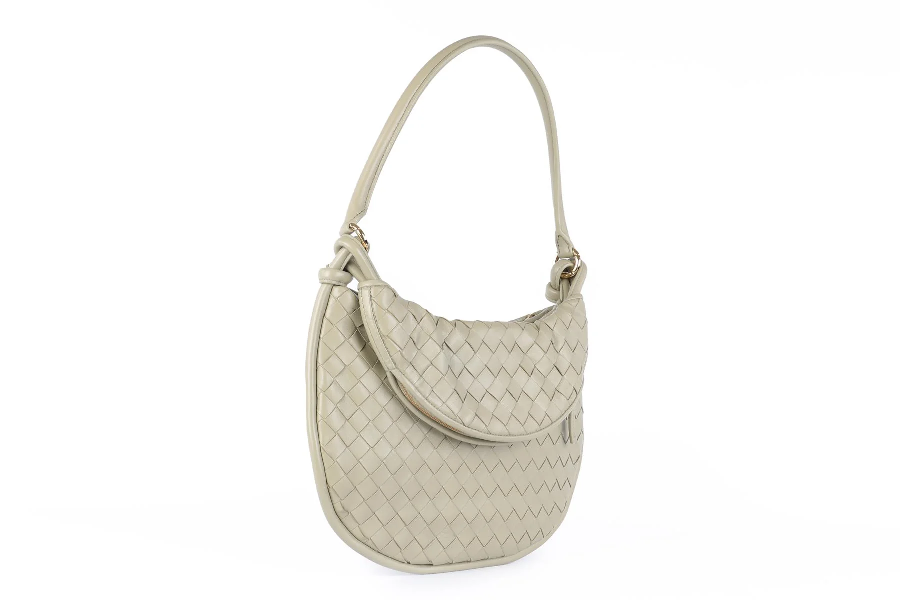 BOTTEGA VENETA GREEN GEMELLI MEDIUM INTRECCIATO LEATHER SHOULDER BAG - Image 3