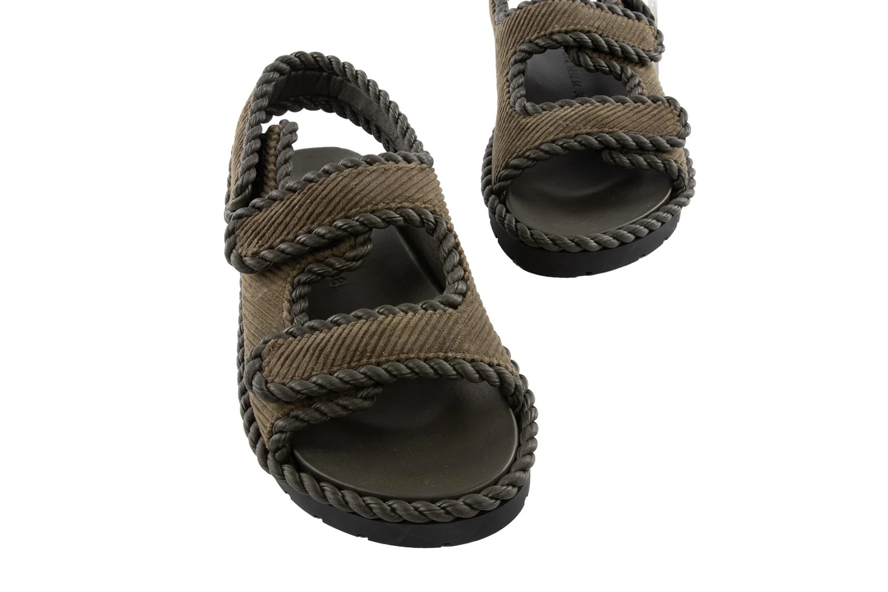 BOTTEGA VENETA GREEN JACK CORDUROY SANDALS EU 38 UK 5 US 8 - Image 4