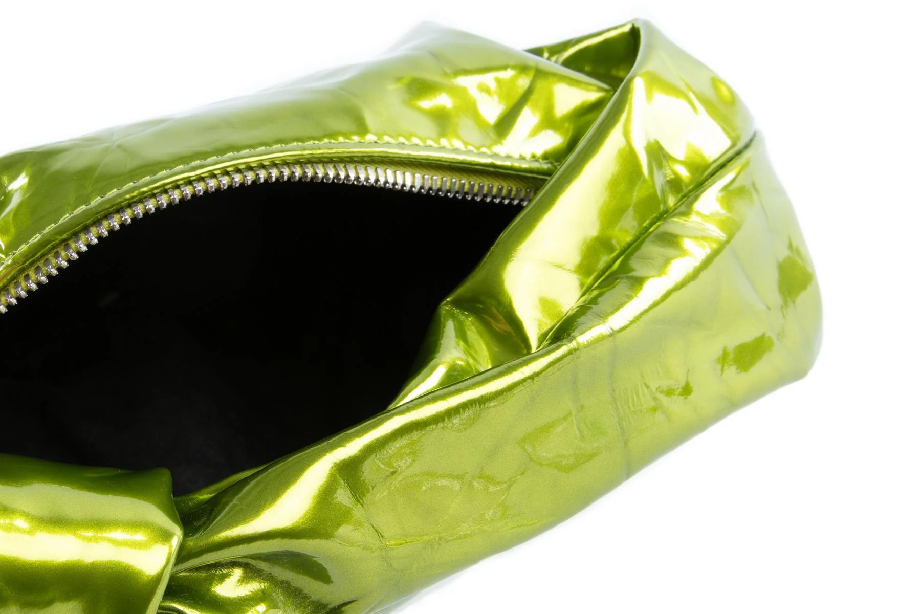 BOTTEGA VENETA GREEN JODIE MINI CRUSHED LEATHER TOTE BAG - Image 8