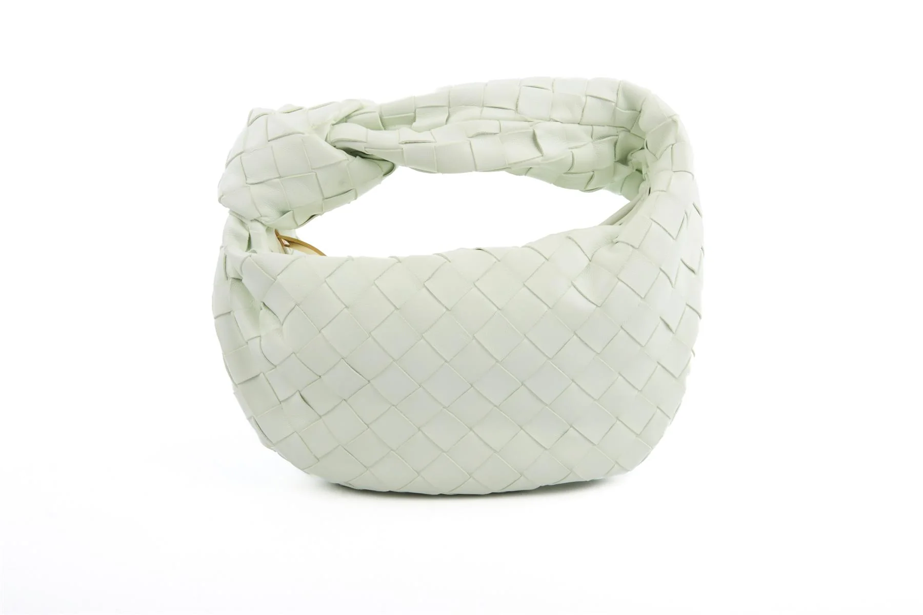 BOTTEGA VENETA GREEN JODIE MINI INTRECCIATO LEATHER TOTE BAG - Image 6