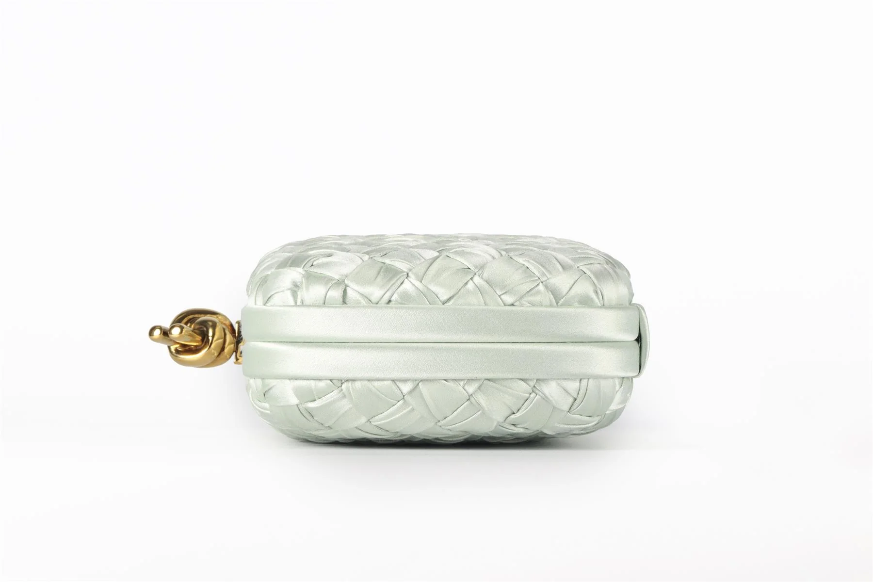BOTTEGA VENETA GREEN KNOT INTRECCIATO SATIN CLUTCH - Image 4