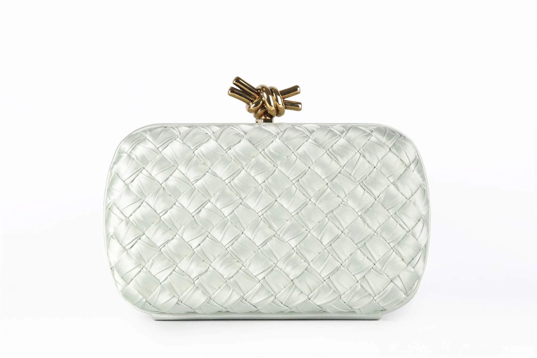 BOTTEGA VENETA GREEN KNOT INTRECCIATO SATIN CLUTCH - Image 6