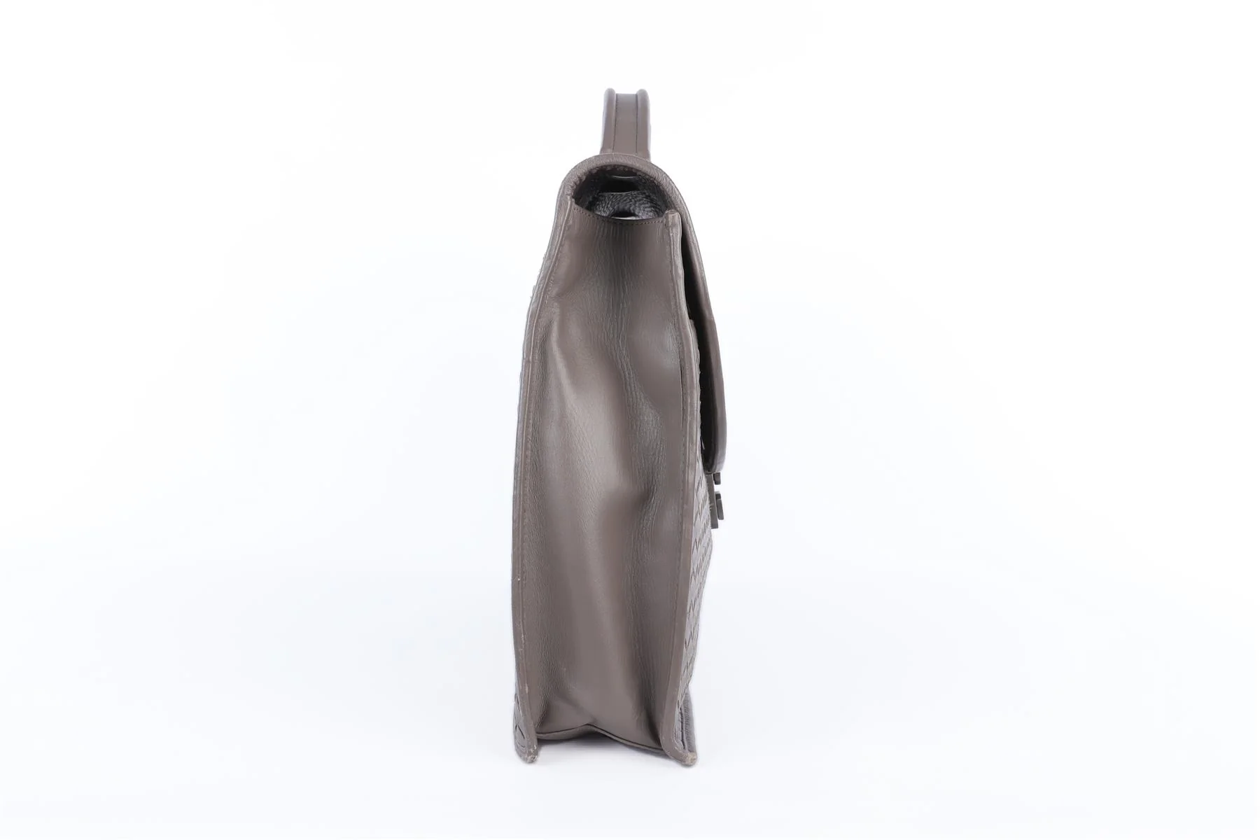 BOTTEGA VENETA GREY INTRECCIATO LEATHER BRIEFCASE - Image 5
