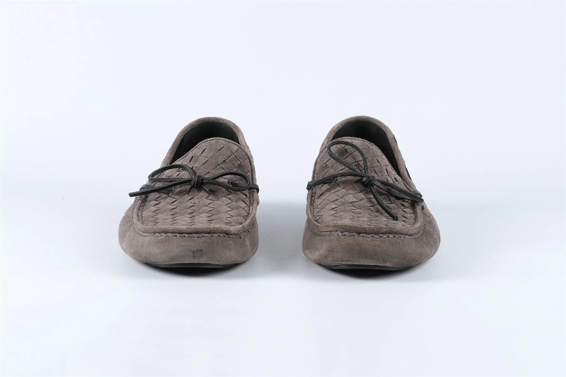 BOTTEGA VENETA GREY MEN'S INTRECCIATO SUEDE LOAFERS EU 43 UK 9 US 10 - Image 3