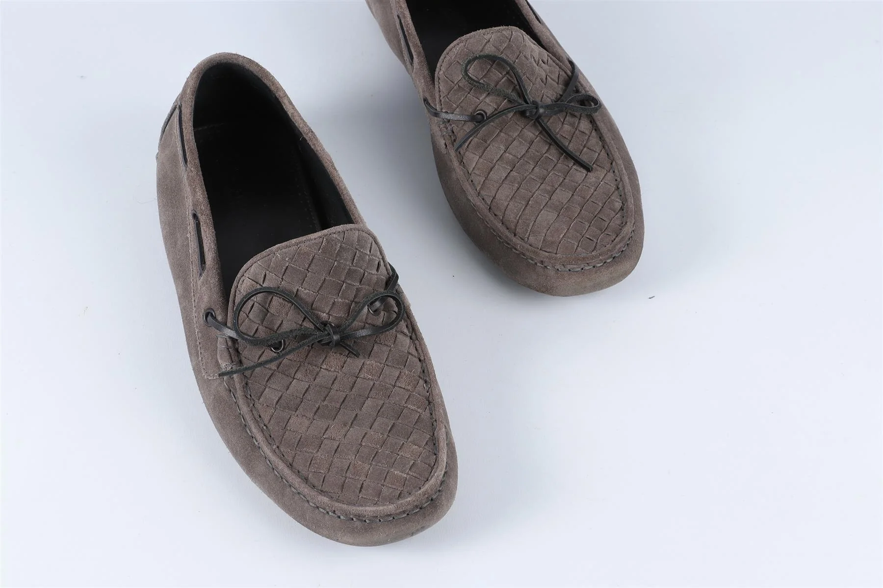 BOTTEGA VENETA GREY MEN'S INTRECCIATO SUEDE LOAFERS EU 43 UK 9 US 10 - Image 4