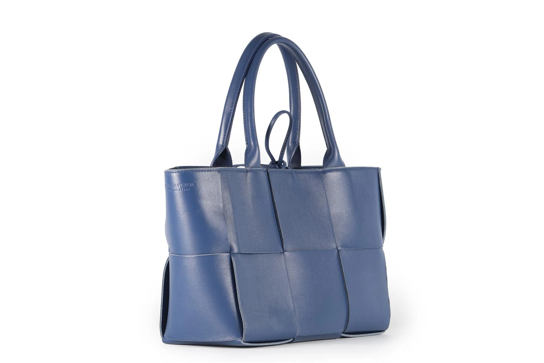 BOTTEGA VENETA NAVY ARCO INTRECCIATO LEATHER TOTE BAG - Image 3