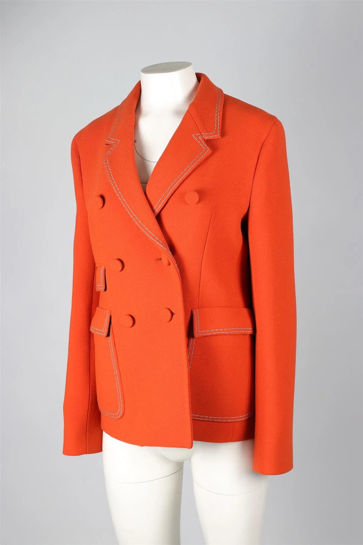 BOTTEGA VENETA ORANGE WOOL BLAZER IT 46 UK 14 - Image 3